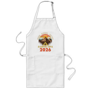 Retro Sunset Family Camping Trip 2026 Matching Long Apron