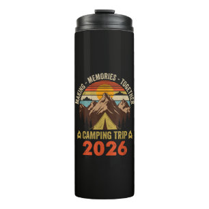 Retro Sunset Family Camping Trip 2026 Matching Thermal Tumbler