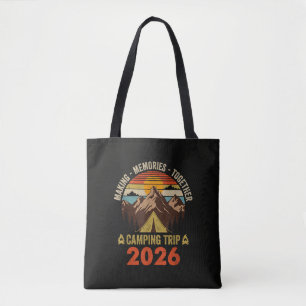 Retro Sunset Family Camping Trip 2026 Matching Tote Bag