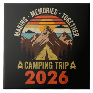 Retro Sunset Family Camping Trip 2026 Tile