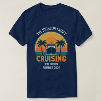 Retro Sunset Family Cruise Vacation Custom Group T-Shirt