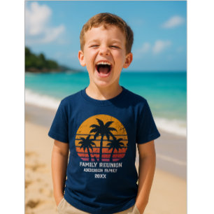 Retro Sunset Family reunion matching summer  T-Shirt