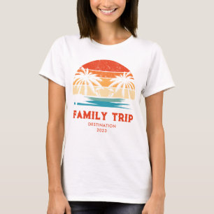 Retro sunset family trip vacation Matching group T-Shirt