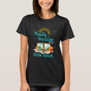 Retro Sunset Family Vacation 2023 Florida Palm Bea T-Shirt