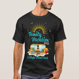 Retro Sunset Family Vacation 2023 Us Virgin Island T-Shirt