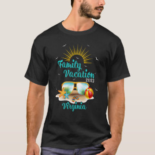 Retro Sunset Family Vacation 2023 Virginia Beach T-Shirt