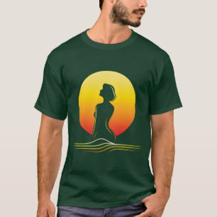 Retro sunset female silhouette T-Shirt