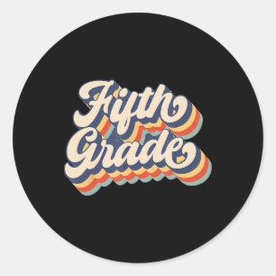 Retro Sunset Fifth Grade Teacher And Student Byck Classic Round Sticker