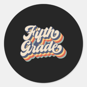 Retro Sunset Fifth Grade Teacher And Student Ck To Classic Round Sticker