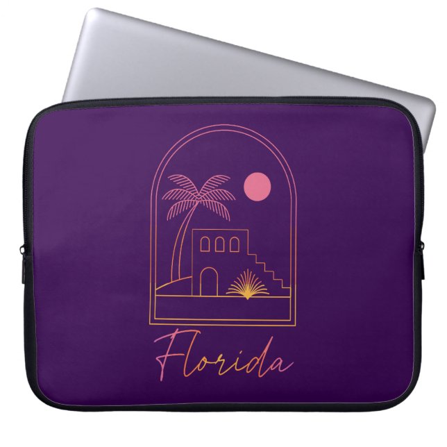 Retro Sunset Florida Vibe Laptop Sleeve (Front)