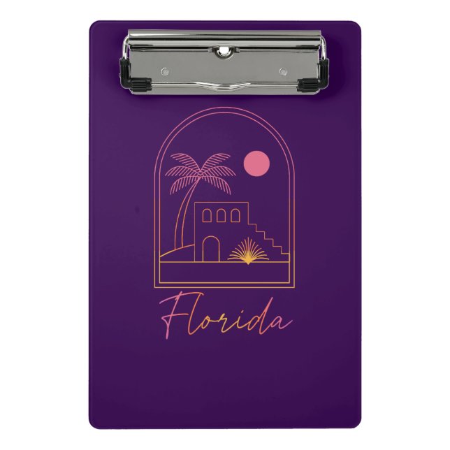 Retro Sunset Florida Vibe Mini Clipboard (Front)