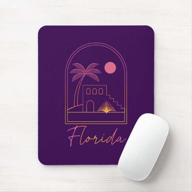 Retro Sunset Florida Vibe Mouse Mat (With Mouse)