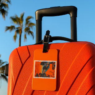 Retro Sunset Forest Landscape Abstract Luggage Tag