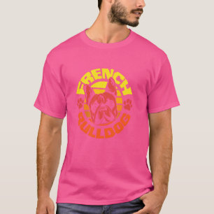 Retro Sunset French Bulldog Lover Dog Owner Dad Mo T-Shirt
