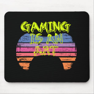 Retro Sunset Gaming Controller Art Gamer Quote Mouse Mat