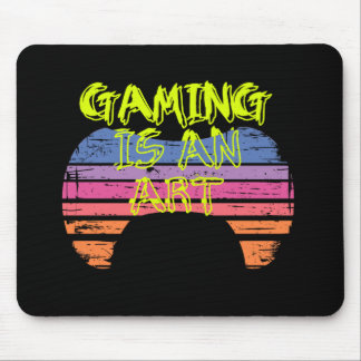 Retro Sunset Gaming Controller Art Gamer Quote Mouse Mat