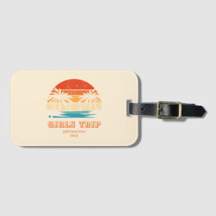 Retro sunset Girls trip bachelorette Matching Luggage Tag