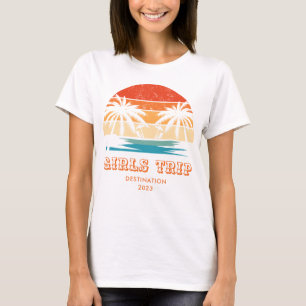 Retro sunset Girls trip bachelorette Matching T-Shirt