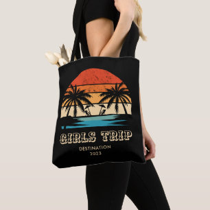 Retro sunset Girls trip bachelorette Matching Tote Bag