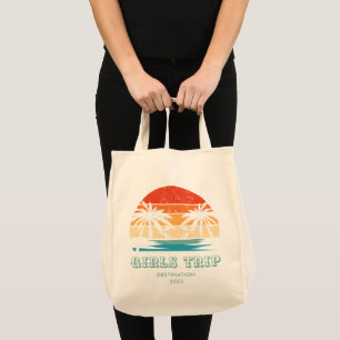 Retro sunset Girls trip bachelorette Matching Tote Bag
