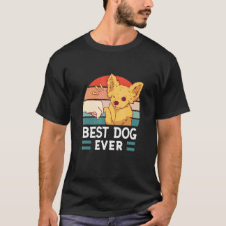 Retro Sunset  Hand Paw Dog Chihuahua T-Shirt