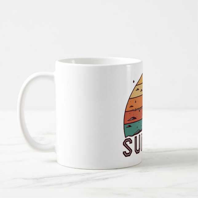 Retro Sunset Horizon Graphic Mug' Coffee Mug (Left)