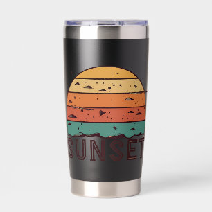 Retro Sunset Horizon Graphic Mug' Insulated Tumbler