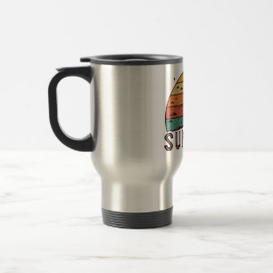Retro Sunset Horizon Graphic Mug' Travel Mug