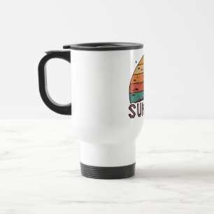 Retro Sunset Horizon Graphic Mug' Travel Mug