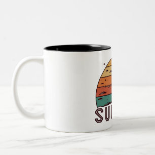 Retro Sunset Horizon Graphic Mug' Two-Tone Coffee Mug