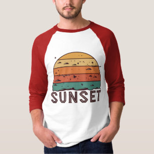 Retro Sunset Horizon Graphic T-Shirt