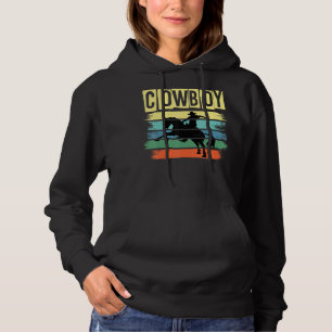 Retro Sunset Horse Rider Equestrian Horseman Hoodie