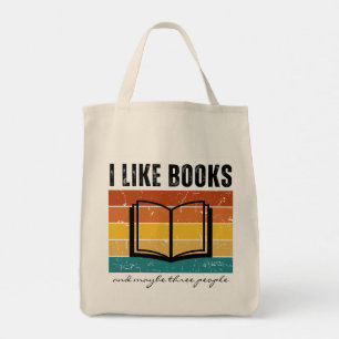 Retro Sunset I Like Books Reader's Tote Bag