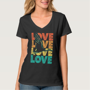 Retro Sunset I Love Crane Bird Idea For Animal T-Shirt