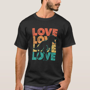 Retro Sunset I Love T Rex Idea For Animal Lovers T-Shirt