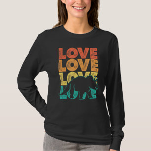 Retro Sunset I Love Triceratops Idea For Animal T-Shirt