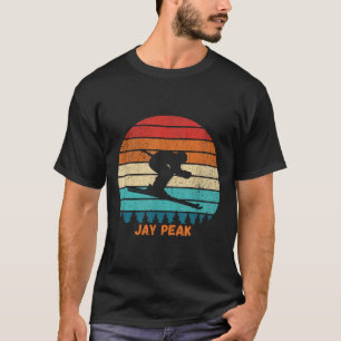 Retro Sunset Jay Peak Vermont Skiing Skier _1 T-Shirt