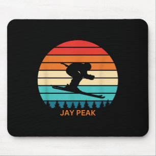 Retro Sunset Jay Peak Vermont Skiing Skier Mouse Mat