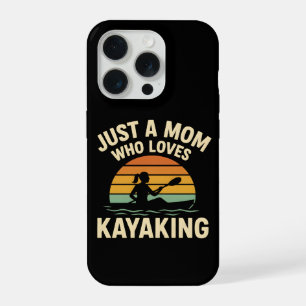 Retro Sunset Kayaking Mom - Vintage Outdoor Moms iPhone 15 Pro Case