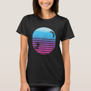 Retro Sunset Kiteboarding Kiteboard Kitesurfing Ki T-Shirt