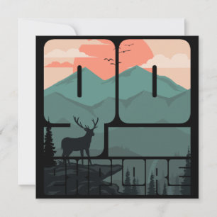Retro Sunset Landscape Hiking Adventure Explore Invitation
