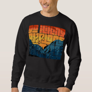 Retro Sunset Landscape Hiking Adventure Explore Sweatshirt