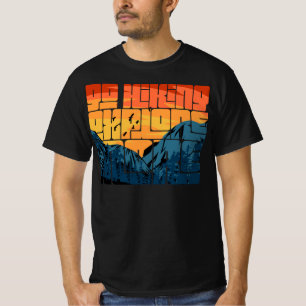 Retro Sunset Landscape Hiking Adventure Explore T-Shirt
