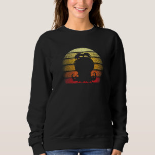 Retro Sunset Lhasa Apso Dog Theme Design Sweatshirt