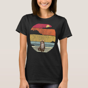 Retro Sunset Maine Coon  Cat For Men Women Kids T-Shirt