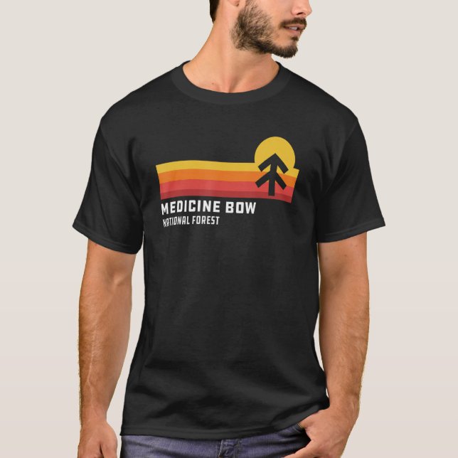 Retro Sunset Medicine Bow National Forest Cheyenne T-Shirt (Front)