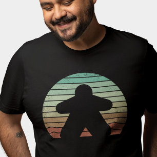 Retro Sunset Meeple Pastel Board Gamer  T-Shirt
