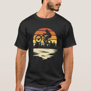 Retro Sunset Mountain Biking Vintage Bike Mountain T-Shirt