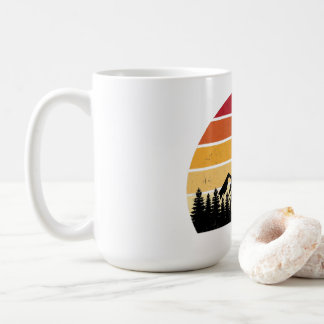 Retro Sunset Mountain Landscape | Vintage Nature Coffee Mug