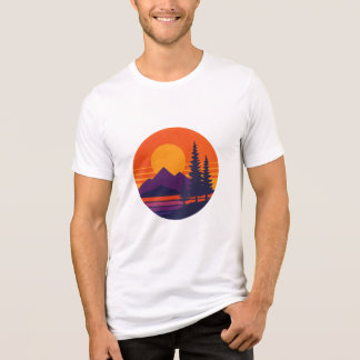 Retro Sunset Nature Vibes | Vintage 80s Aesthetic  Tri-Blend Shirt